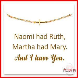Sterling Silver Cross Charm Bracelet Adjustable 6-8" Chain